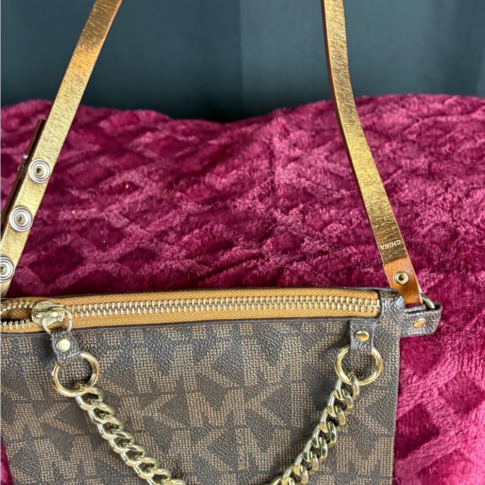 Michael Kors Collection Brown and Gold Mini Bag